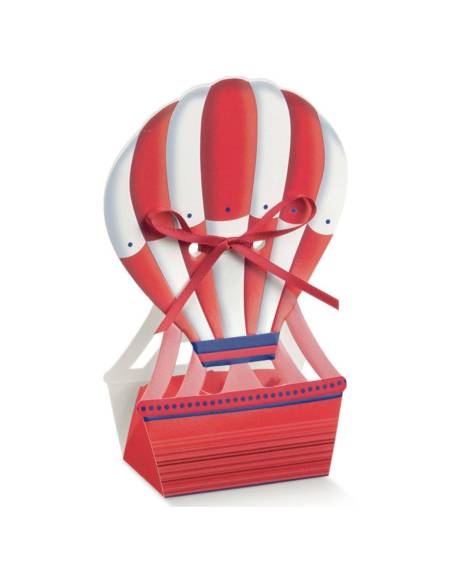 Scatoline mongolfiera rossa economici portaconfetti Cresima