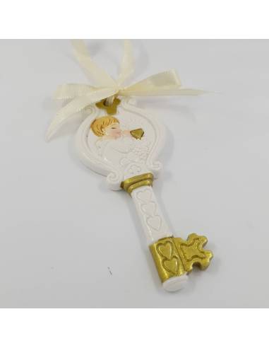appendino chiave bomboniere comunione maschio effetto porcellana