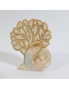 Sacra famiglia albero della vita stilizzato bomboniere battesimo sacre