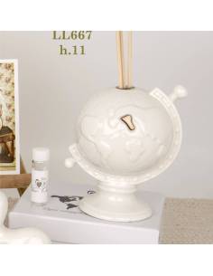 Profumatore bomboniere mappamondo ceramica porcellanata