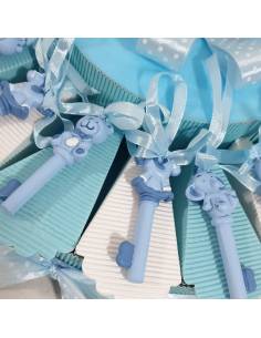 Torta di Bomboniere battesimo appendini animaletti azzurri 2