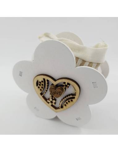 Aprifesta matrimonio portaconfetti shabby chic a forma di fiore