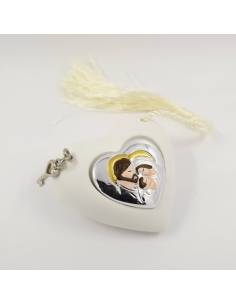 Cuore bianco bomboniere battesimo sacra famiglia