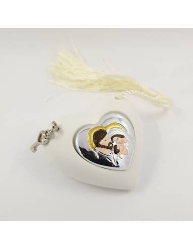 Cuore bianco bomboniere battesimo sacra famiglia