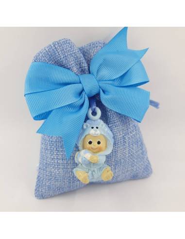Bomboniere bimbo per Battesimo sacchettino in juta Sindy Bomboniere