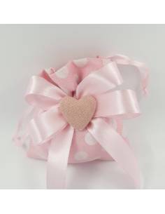 Sacchetti rosa a pois Battesimo bimba