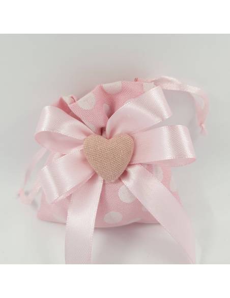 Sacchetti rosa a pois Battesimo bimba