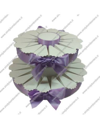 STRUTTURA TORTA BOMBONIERA 32 FETTE MONOCOLORE PORTACONFETTI FAI DA TE CONFEZIONE