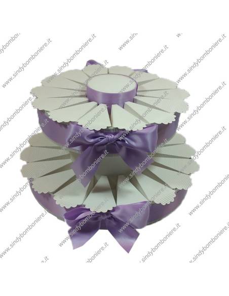 STRUTTURA TORTA BOMBONIERA 32 FETTE MONOCOLORE PORTACONFETTI FAI DA TE CONFEZIONE