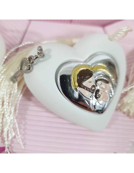 torta bomboniera sacra famiglia cuore bianco albero della vita