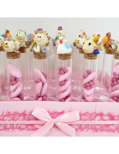 Bomboniere bambina provetta animaletti acquatici