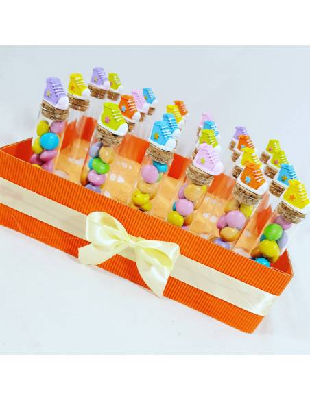 provette portaconfetti scarpetta sneakers multicolor bomboniere