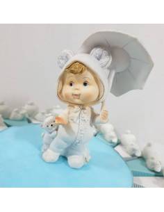 Torta bomboniera maschietto bebè sdraiato con tutina 2