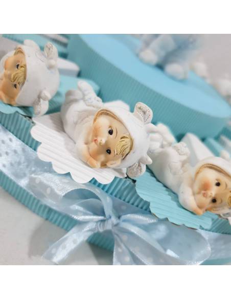 Torta bomboniera maschietto bebè sdraiato con tutina