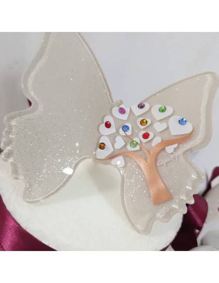 Vasetto tappo cuore ceramica e farfalla Gai Mattiolo