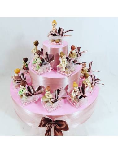 Bomboniere ballerina scatola plexiglas perle e confetti