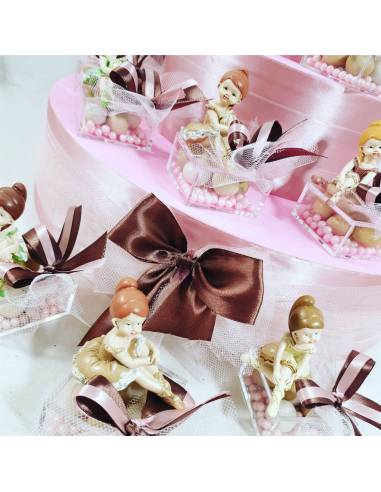 Bomboniere ballerina scatola plexiglas perle e confetti