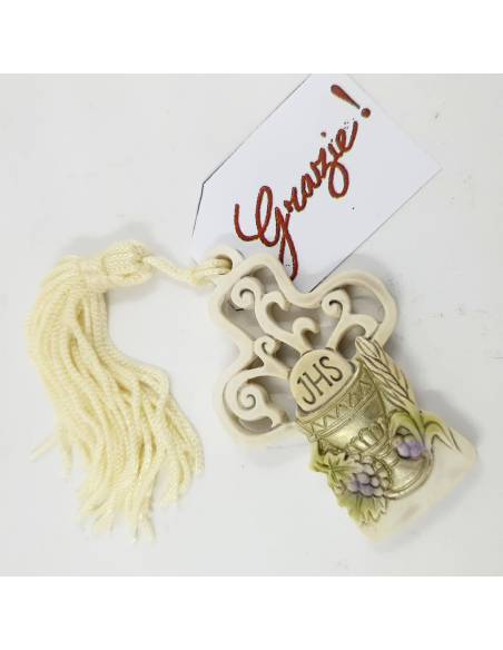 Segnaposto comunione bambino/a chiave gessetto profumato 2pz  cartoncino di ringraziamento