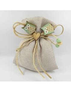 Sacchetto prima comunione gufetti simpatici