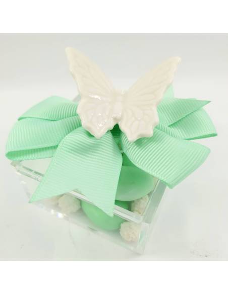 Farfalla magnete completa di confetti e bigliettino omaggio