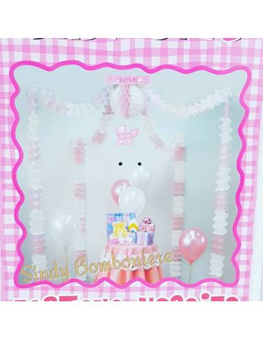 FESTONE ADDOBBO nascita bimba rosa FESTA
