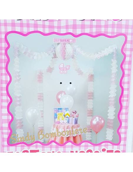 FESTONE ADDOBBO nascita bimba rosa FESTA