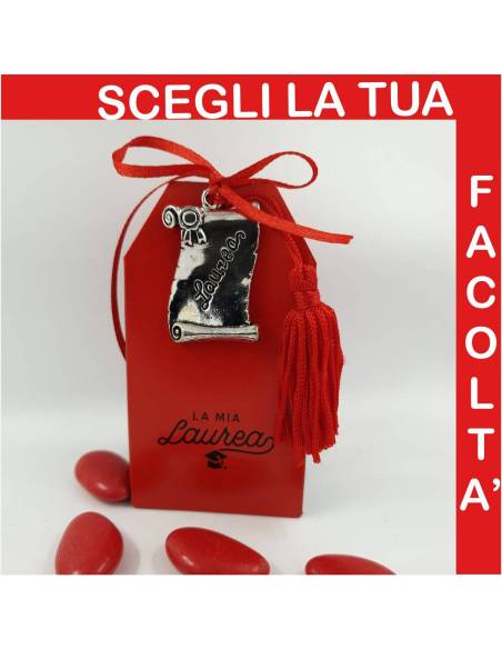 Bomboniere laurea pergamena targhetta incisa per ogni facoltà