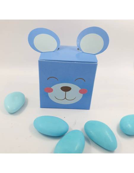 Scatoline portaconfetti per Battesimo bimbo orsetto pompon