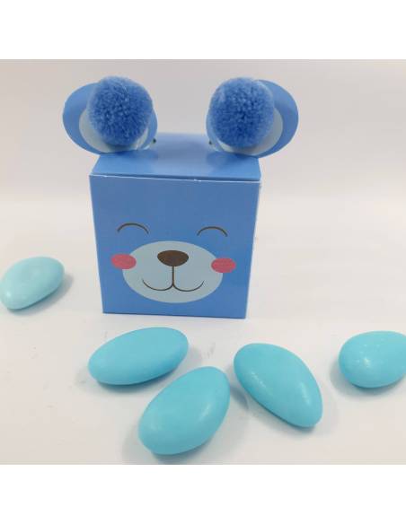 Scatoline portaconfetti per battesimo bimbo orsetto pompon