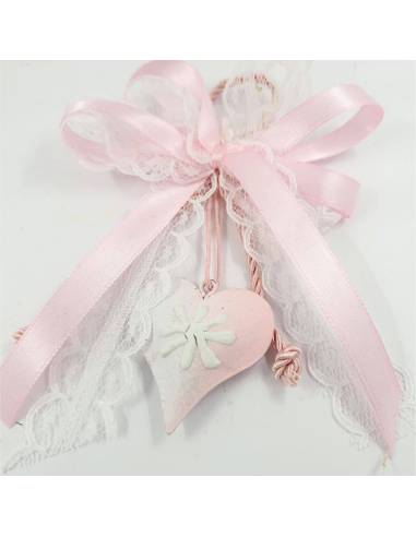 Segnaposto economico cuore in metallo rosa