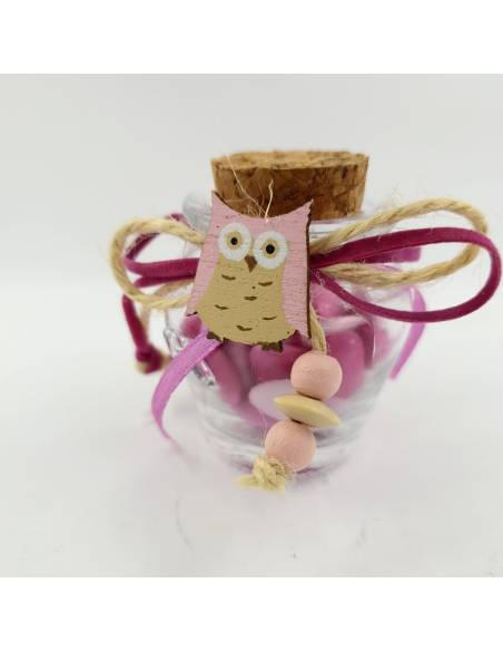 Vasetto in vetro portaconfetti Battesimo bimba