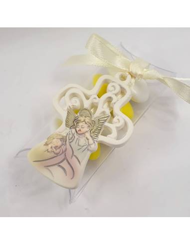 Portaconfetti scatoline Battesimo angelo ciondolo
