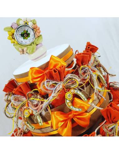 sacchetto bomboniera comunione staffa di cavallo