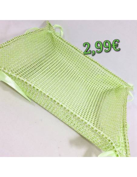 Cestino verde per esporre i sacchetti sul tavolo