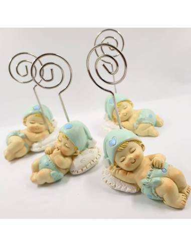 Bomboniere battesimo portafoto bimbo che dorme sul cuscino