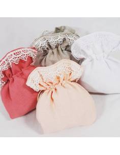 SACCHETTINO  macrame' BARATTI COLLECTION LINEA SHABBY  fai da te SACCHETTO  BOMBONIERA