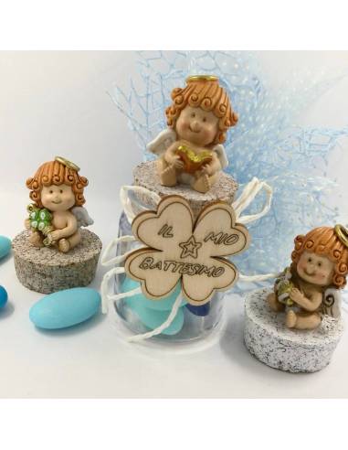 Vasetti portaconfetti Battesimo angeli musicisti