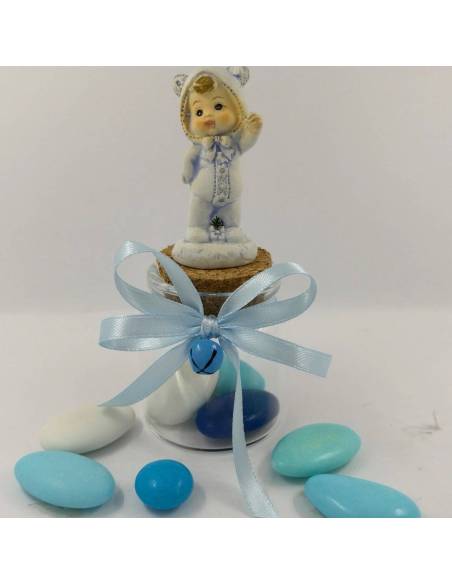 Barattolino porta confetti nascita maschio campanellino