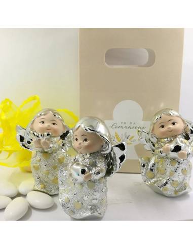 Bomboniere Prima Comunione economiche angeli argentati