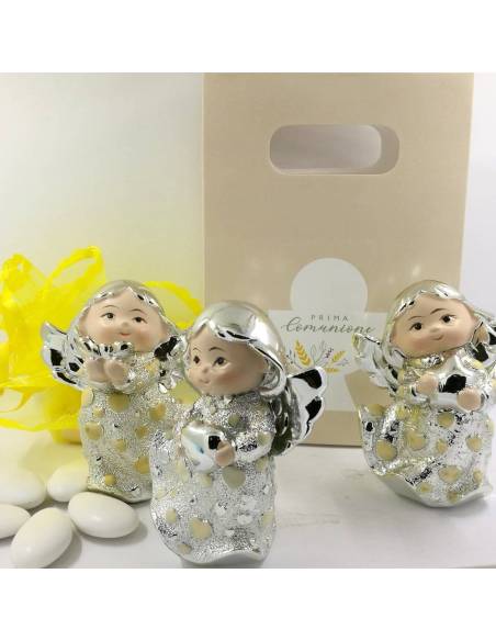 Bomboniere Prima Comunione economiche angeli argentati