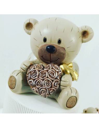 BARATTOLI vetro con STATUINA orso per idee battesimo comunione daddyheart 