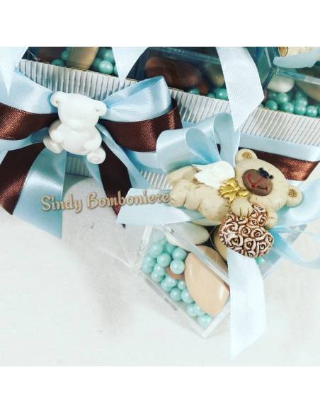 Scatole portaconfetti battesimo orsacchiotti magneti