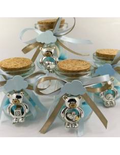 Barattoli portaconfetti Battesimo orsetto argento| Sindy Bomboniere 2