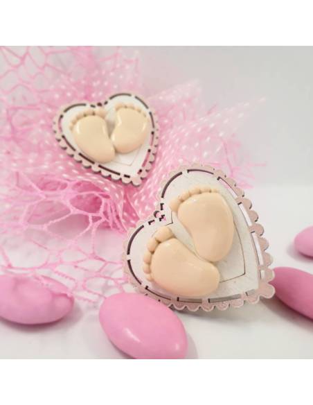 Bomboniere nascita piedini magnete per femminuccia