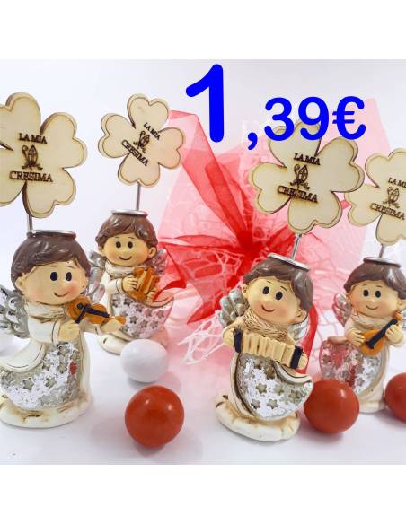 Bomboniere Cresima portafoto con magnete in legno su clip