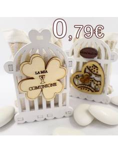 Scatoline Comunione gabbietta con quadrifoglio in legno