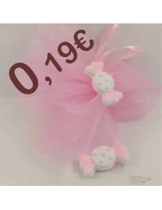 Gessetti nascita bimba a forma di caramella bianca e rosa