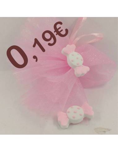 Gessetti nascita bimba a forma di caramella bianca e rosa