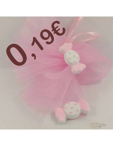 Gessetti nascita bimba a forma di caramella bianca e rosa