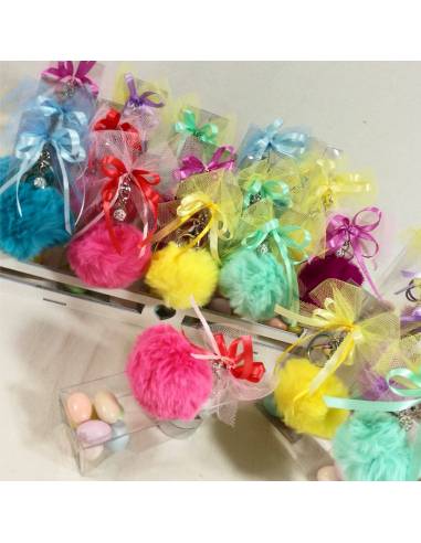 Portachiavi 18 anni peluche colorati con confezione